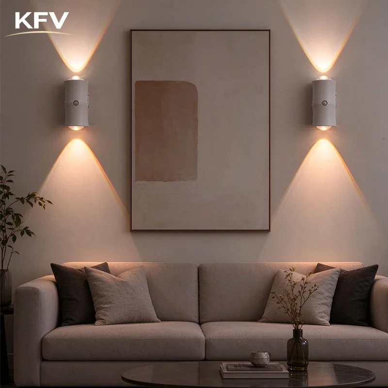 KFV Indoor Wall Light Rechargeable LED Human Sensor Poster Light Lighting Wall Decor Pictures Frame Light Stairs Wall Sconce