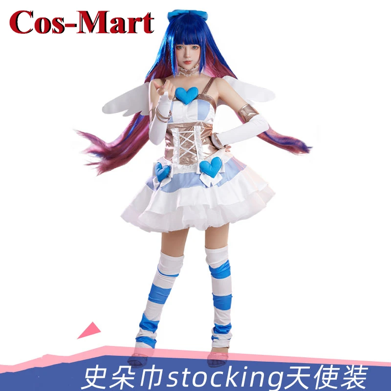 Cos-Mart Anime Panty & Stocking With Garterbelt Stocking Cosplay Costume Lovely Sweet Dress Activity Party Role Play Clothing