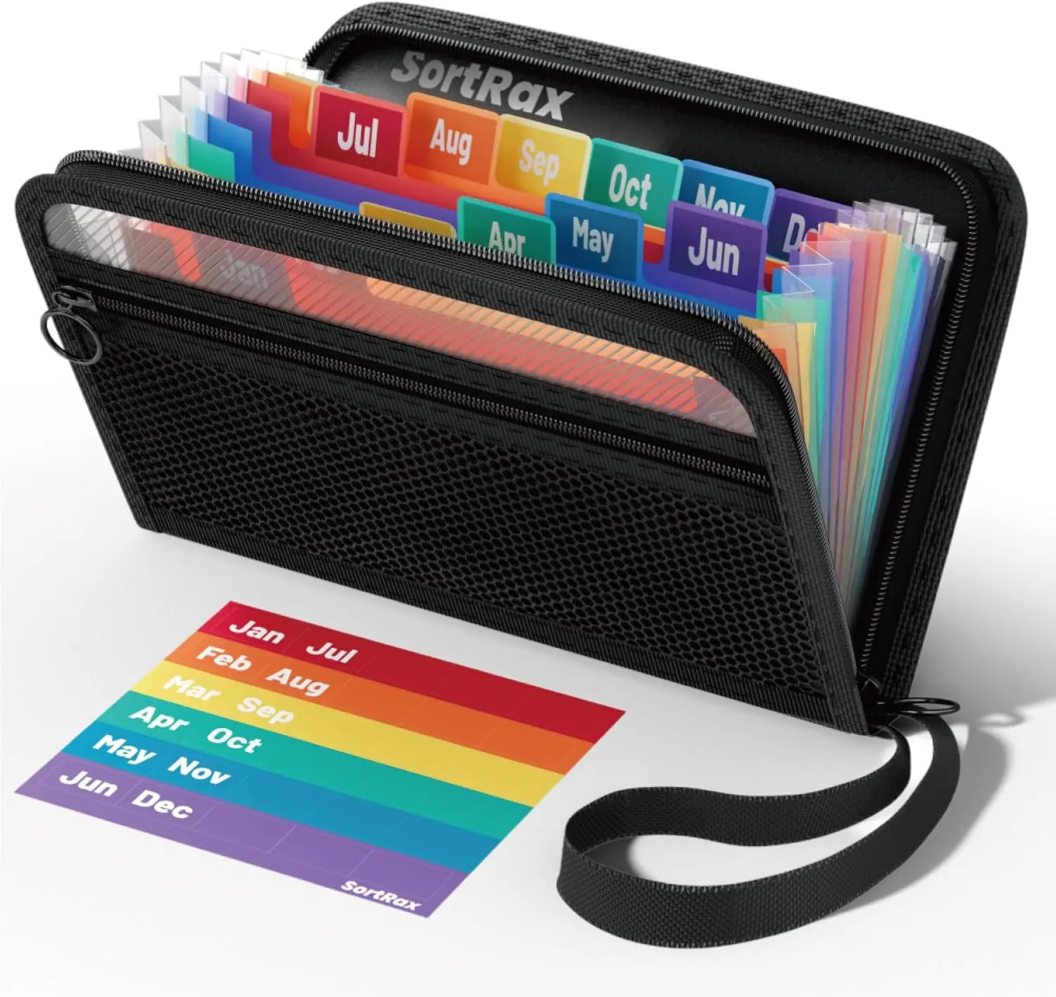 

A6 Accordion File Organizer with 12 Pockets, Zipper Closure for Coupons and Receipts