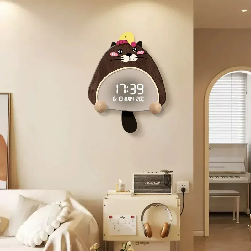 Perpetual calendar new electronic clock silent wall clock, simple modern wall watch living room home clock