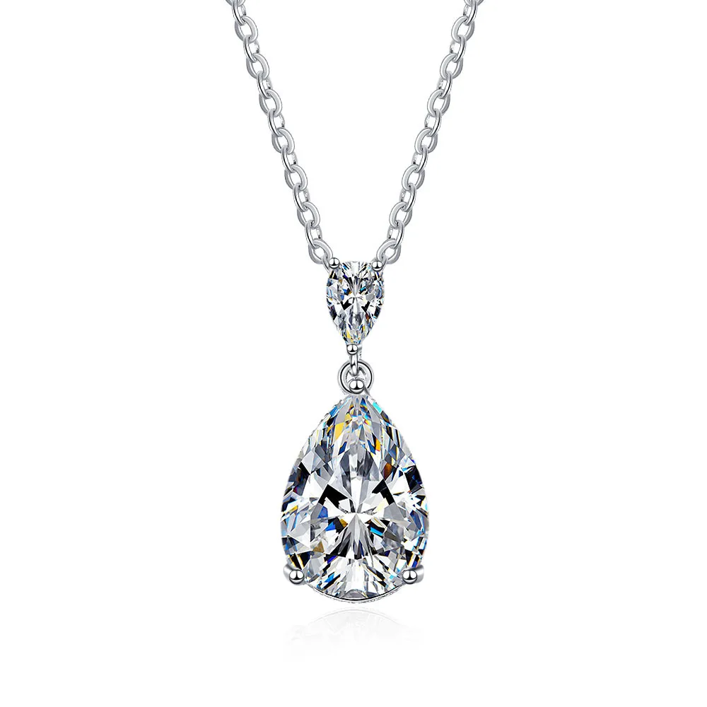 Picture 3: New 925 Sterling Silver VVS1 Moissanite Necklace Heart Pendant Chain Fine Jewelry for Woman Wedding Sparkling Classic party gift