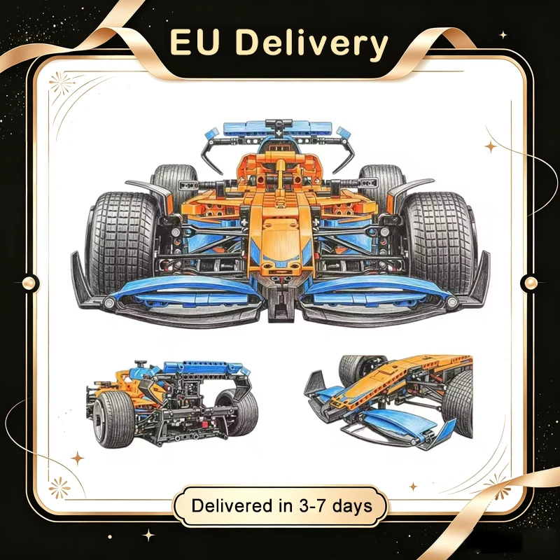 1431 pezzi, set di costruzioni per decorare la stanza, articolo nuovo, scala 1:8, auto da corsa ad alte prestazioni, modello di auto della serie Speed Champion, altezza 67 cm.