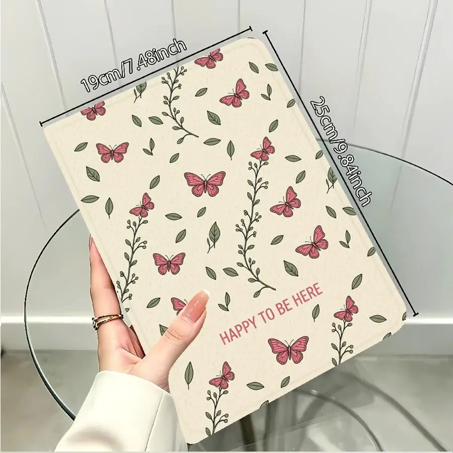 Butterfly Vine Pattern Case for Apple iPad Pro11 13 10th 7/8/9th Air 11 13 M4 M3 M2 A16 2026 with Pencil Slot Air 4/5/6th