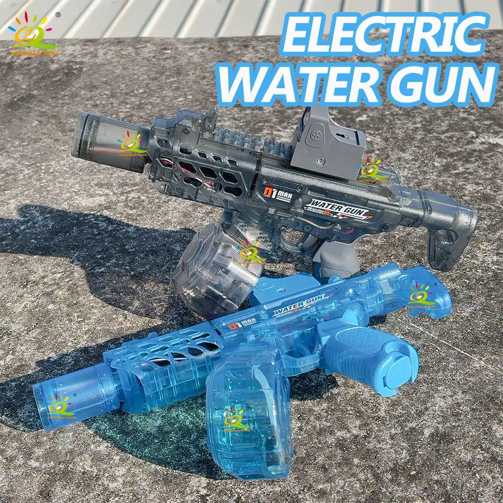 HUIQIBAO Powerful Automatic Water Gun, Rechargeable with Large Tank, Long Range Blaster for Summer Water Battles and Outdoor Fun