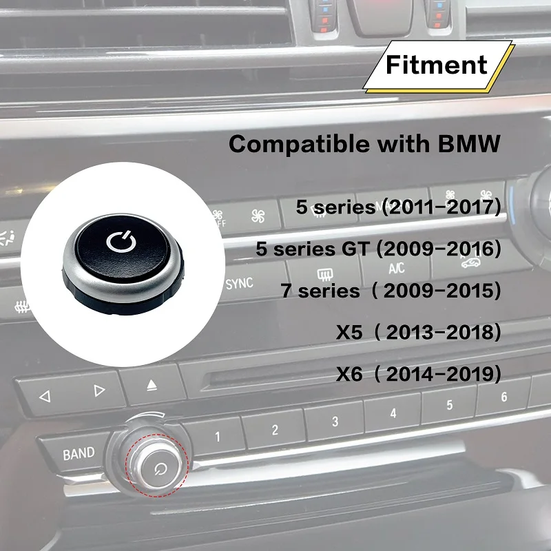 Radio Switch Volume Knob For BMW 5 7 Series X5 X6 F10 F01 F02 F07 F15 F16 F18 CD Machine Switch Button 2010-2017 64119350272