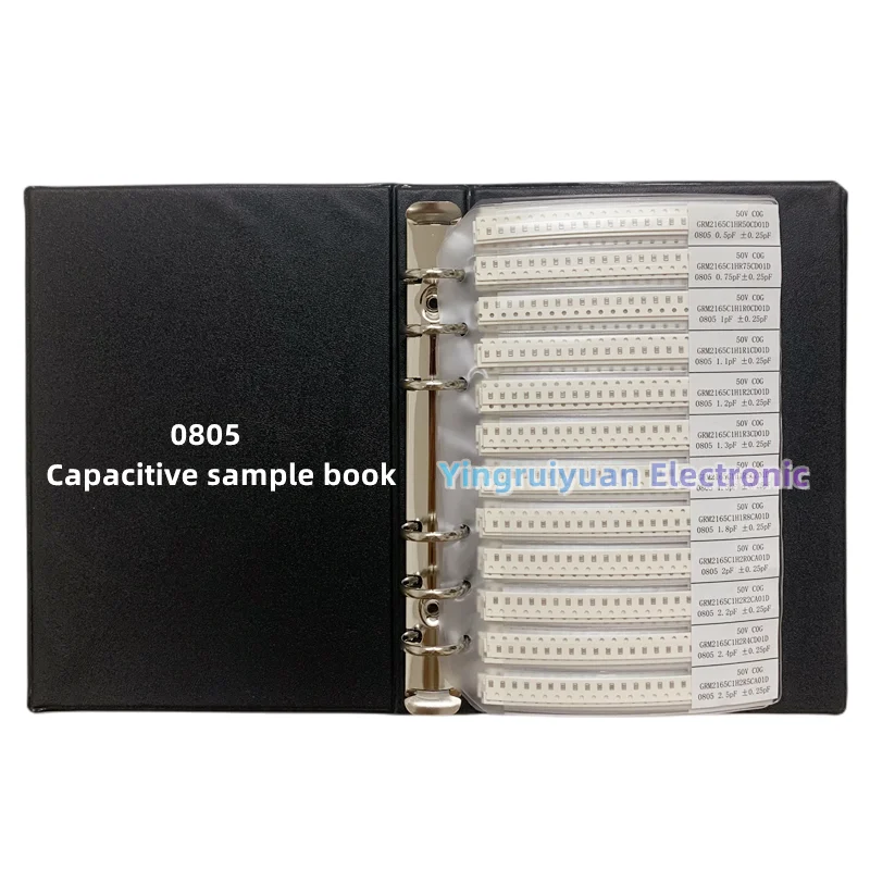 Condensatorset SMD-condensator Voorbeeldboek 0201 0402 0603 0805 1206 Chipclassificatiepakket 51/80/90/92 Waarde 25 50 stuks 15 leeg