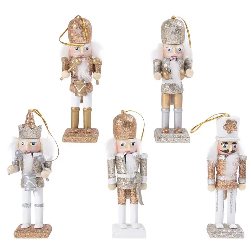 

1 Set Christmas Nutcracker Pendant Soldier Puppet Wooden Decor Christmas Kids Gift Xmas Tree Ornament Party Home Decoration