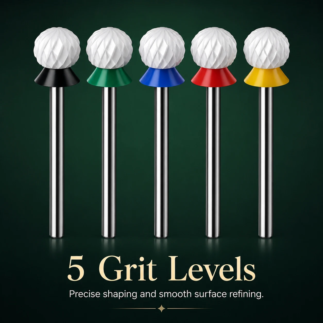 1PCS Ceramic Ball Nail Drill Bit White Rounded Head For Gel Removal Acrylic Shaping Surface Smoothing Manicure Salon Filing Tool