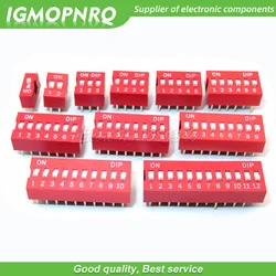 10pcs Slide Type Switch Module 1 2 3 4 5 6 7 8 10 12 PIN 2.54mm DIP Red Pitch Toggle Switch Red Snap Switch Dial Switch IGMOPNRQ