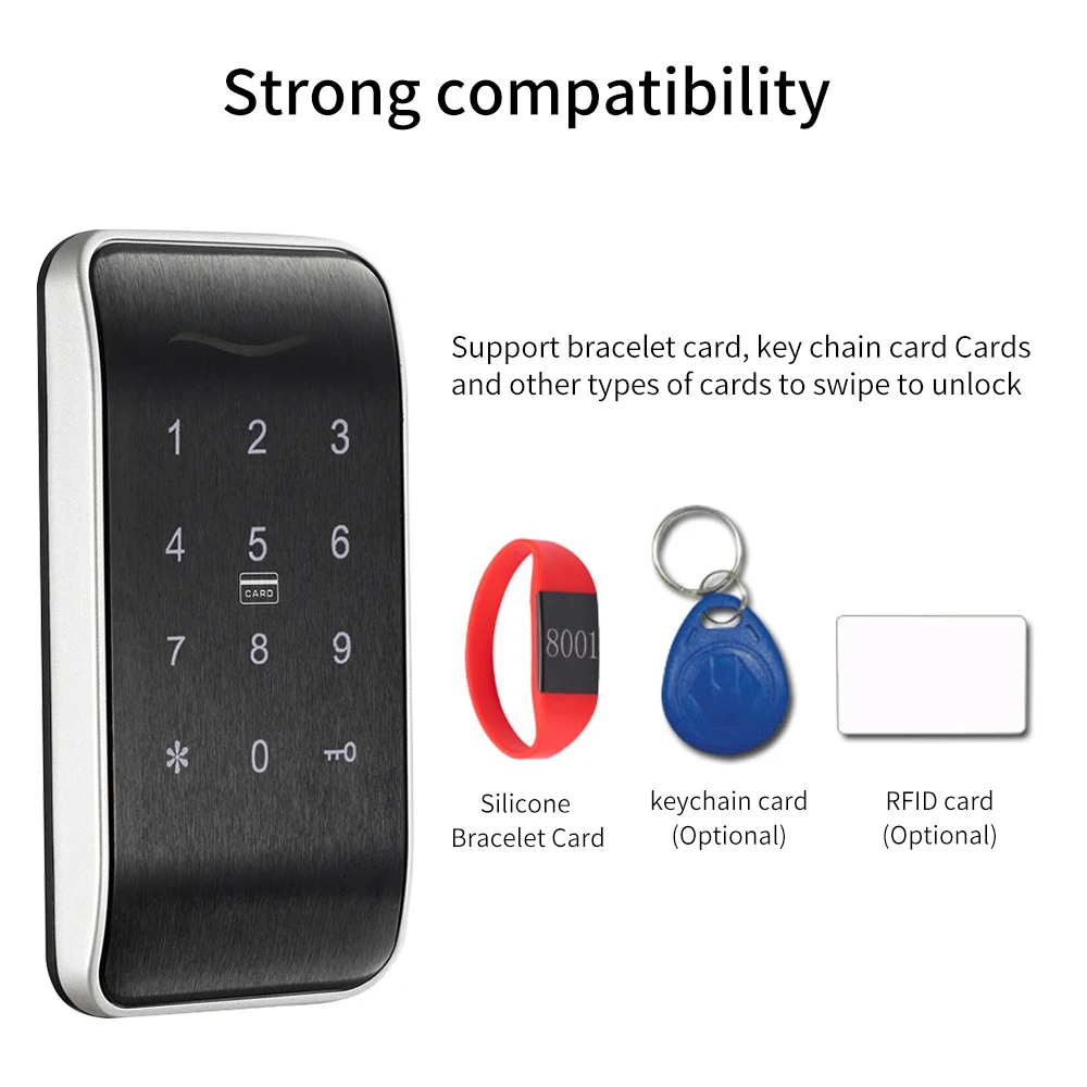 TTLOCK APP Keyless Touch Access Control Keypad Password RFID Card Key Digital Sauna  Electronic Lock For Cabinet Locker EM167