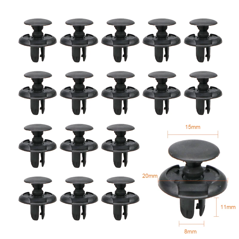 20pcs Auto Bumper Fastener 8mm Hole for Ford  Escort Kuga Ecosport Falcon EDGE/Explorer/EXPEDITION/EVOS/START