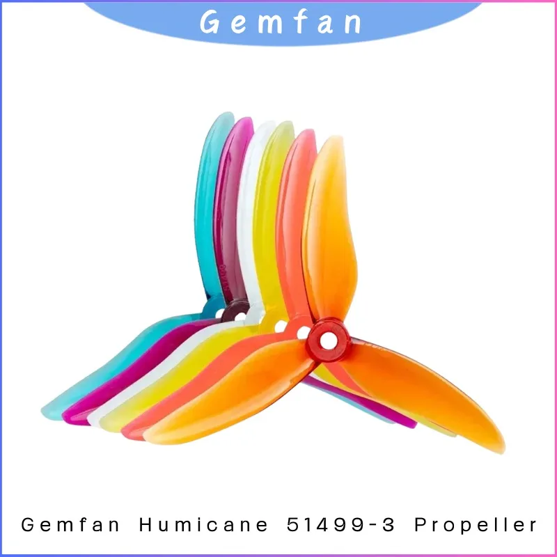 Gemfan Hurricane 51499 5.1x4.99x3 Elica a 3 pale da 5 pollici 2 paia CW/CCW FPV Racing Drone Puntelli per Freestyle ad alta velocità