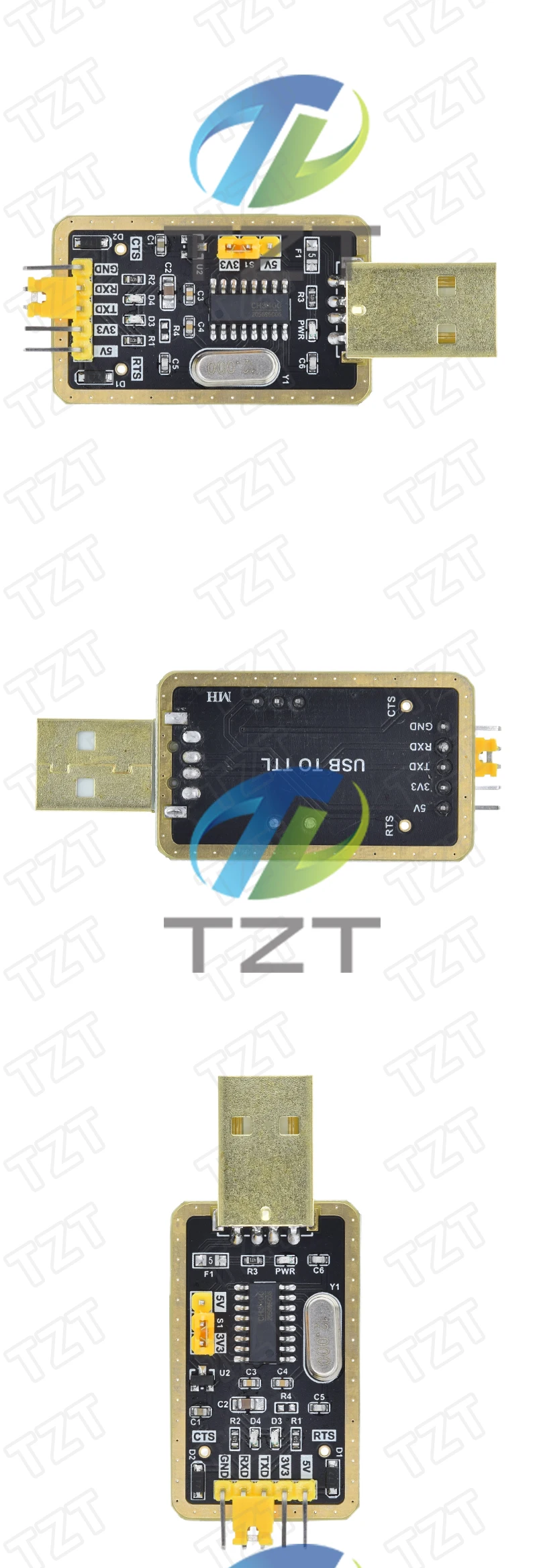 TZT 1/2/5 Stück CH340 Modul als Ersatz für PL2303, CH340G RS232 zu TTL Modul Upgrade USB zu Serieller Anschluss in Neun-Platten-Ausführung – Detail 4