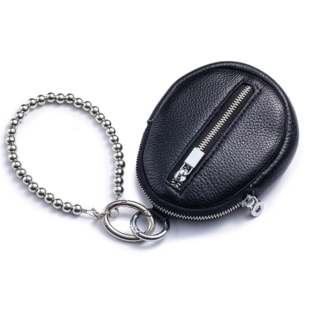 Lady Coin Bag Genuine Leather Pearl Wrist Coin Purse For Women Top-layer Cowhide Fashion Storage Bag Lipstick And Earphone Pouch