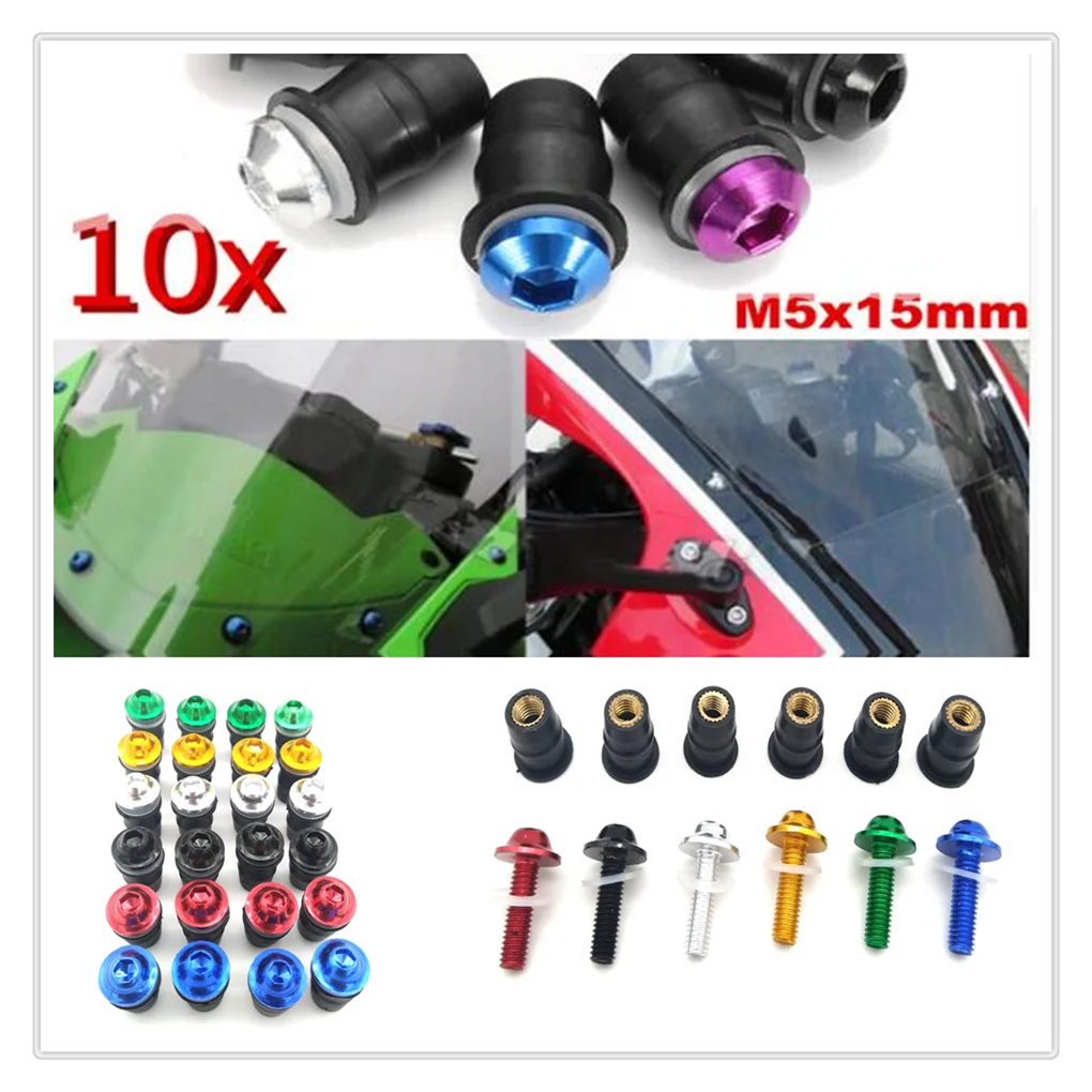 motorcycle Windshield Bolt windscreen spire Fastener Screw for HONDA CBR250R VFR 1200 F ST 1300 Black SpiRit NC750 S X