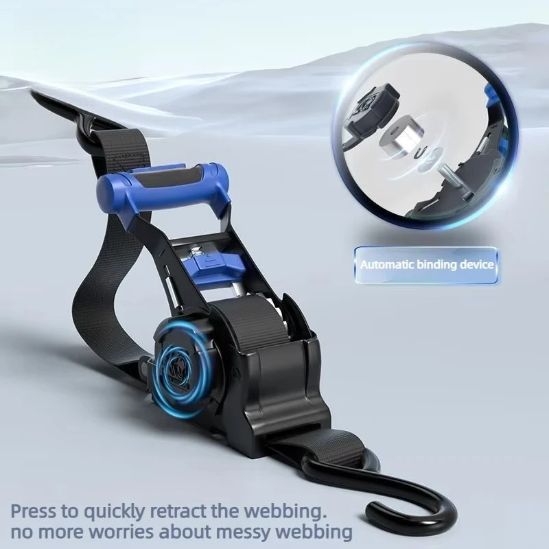 Retractable Auto Straps Ratchet Tensioner Tie-Down for Car Motorcycle Cargo