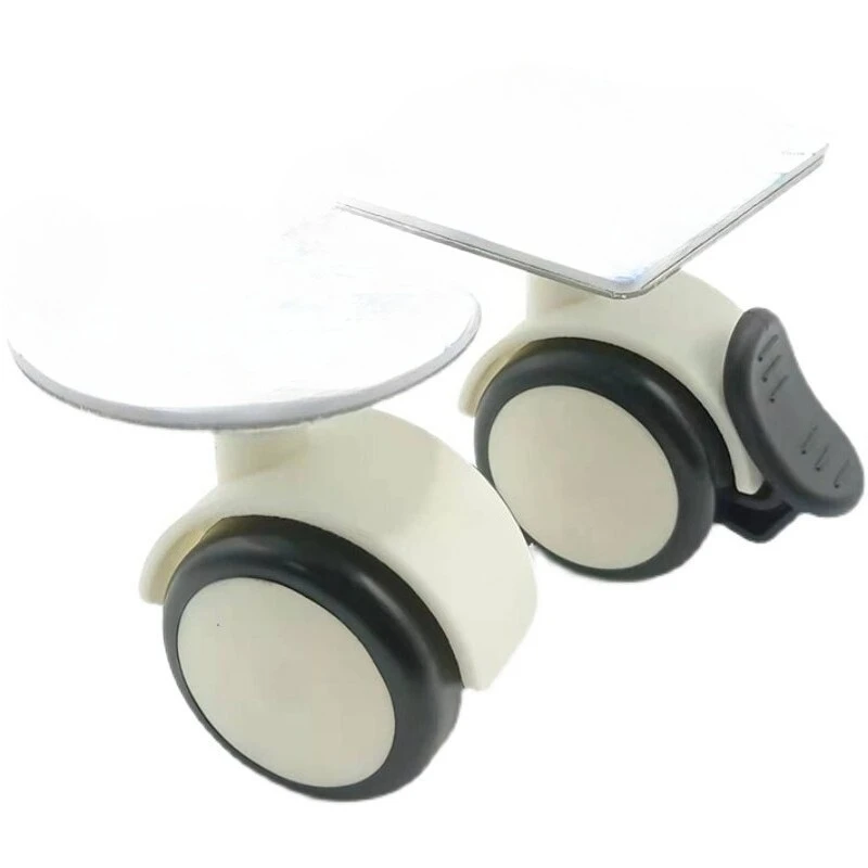 Paste Universal Wheel, Silent Bedside Table Floor Eye Protection Light, No Punching Installation Pulley, Flat Caster with Brake