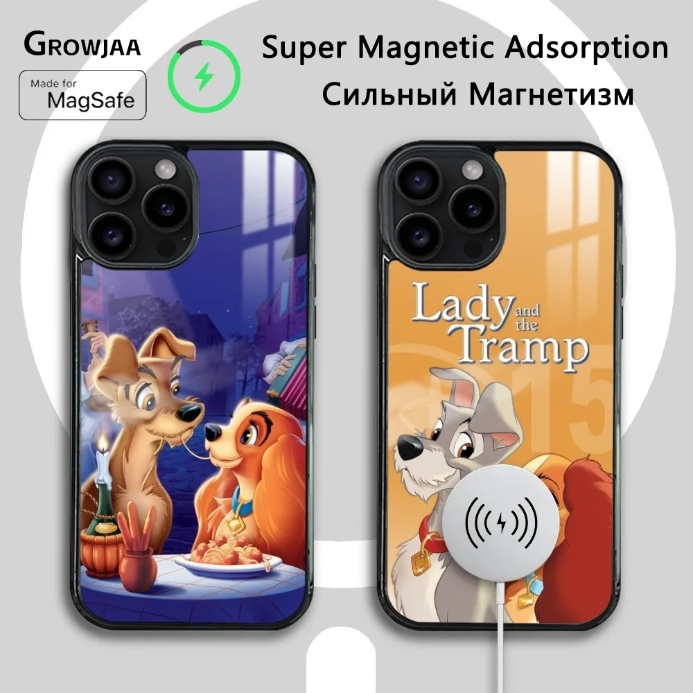 

Lady and the Tramp Phone Case For iPhone 16 15 14 13 12 11 Pro Max Plus Mini Magsafe Mirror Wireless Magnetic Cover