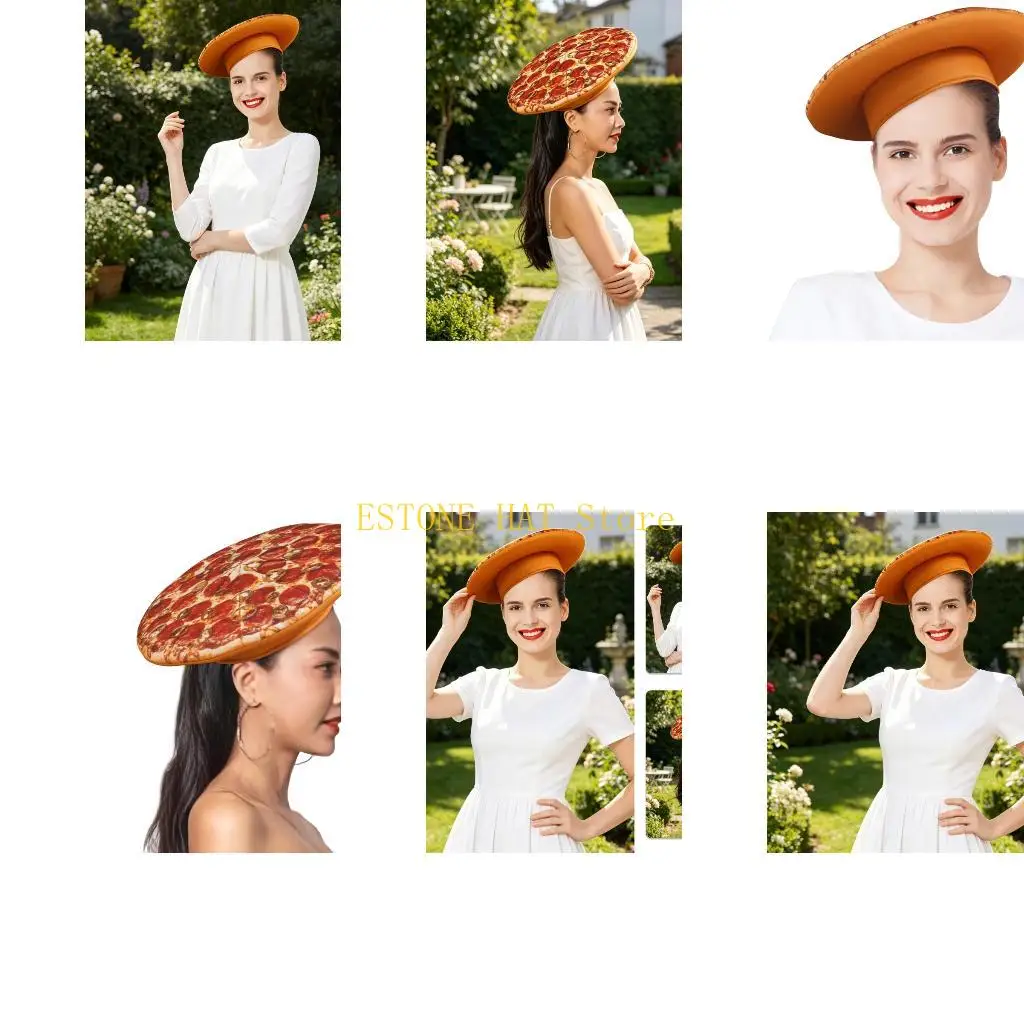 49MF Pizza Hat Headwear for Halloween Theme Party, Group Photos, and Costume Use