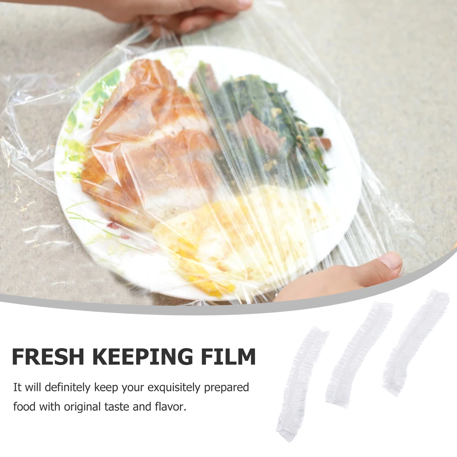 

100pcs Waterproof Shower Cap Elastic Food Storage Covers Stretchable Plastic Wrap Bowl Cover For Household Kitchen Use