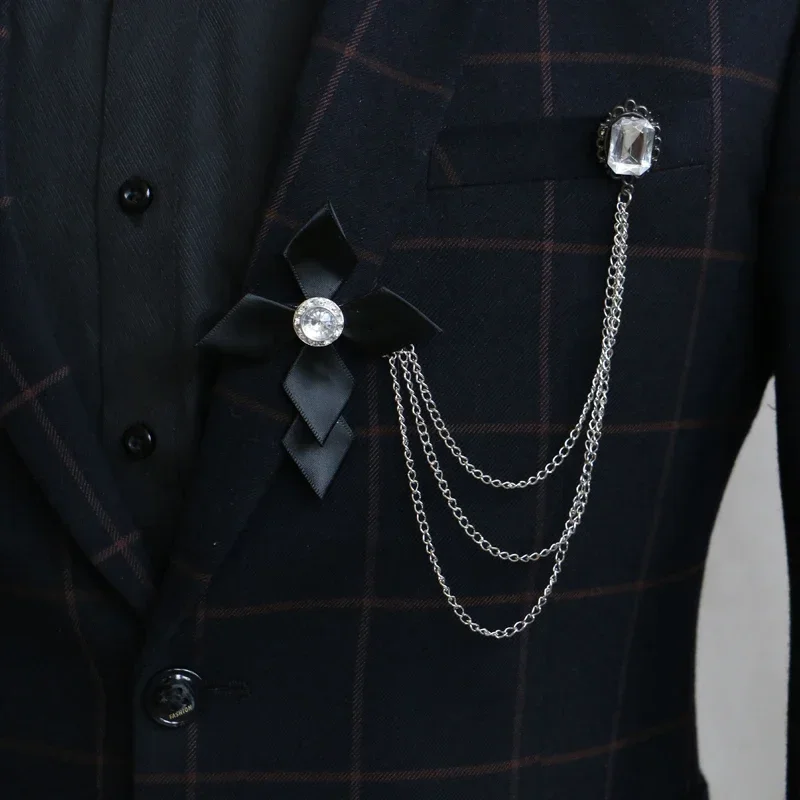 Fotografia 3: Oferta por tempo limitado! Moda europeia terno broche pino corrente borla cluster, perfeito para ternos masculinos, acessório elegante