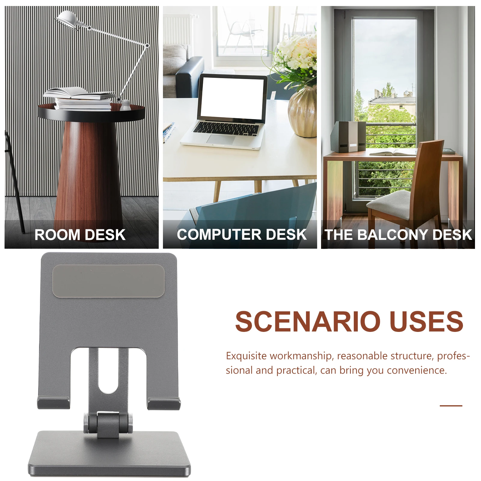 

Universal Foldable Tablet Stand with Adjustable Angle Strong Metal Build for Desk Mounting and Hands-Free Use Tablet Stand