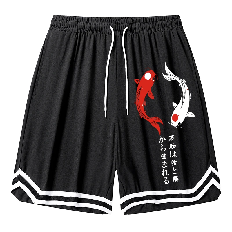 Grafikfarbenblock-gestreifte Sportshorts für Herren, Fitnessstudio, Workout, Laufen, Basketball, Shorts mit Tasche, schnell trocknend, ActiveWear