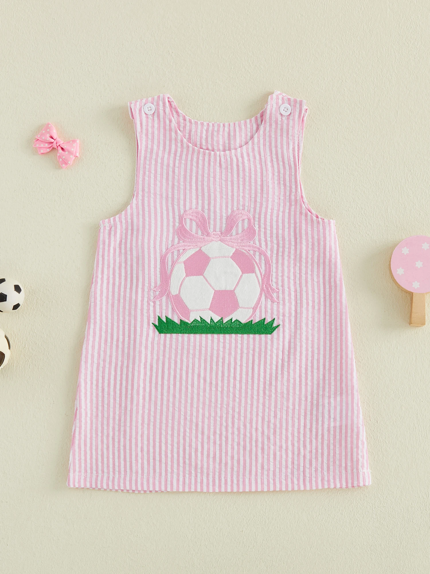 

Toddler Girl Sleeveless Round Neck Floral Print A-Line Dress Summer Casual Dress with Bow Detail and Ruffle Hem