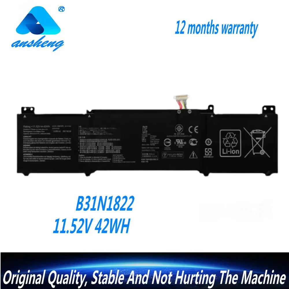NEW B31N1822 Laptop Battery For Asus UX462 UX462DA For Zenbook Flip 14 UM462DA-AI028T UX462DA-AI040T 11.52V 42Wh