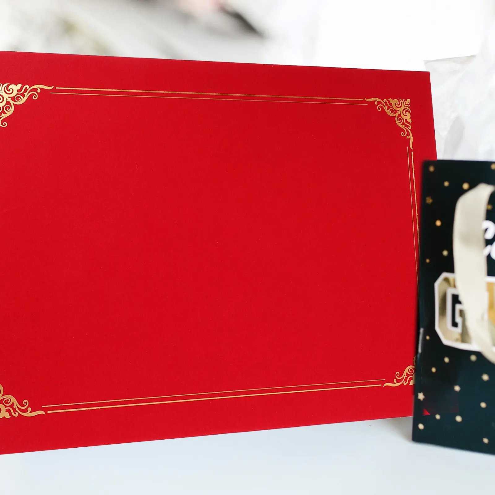 4Pcs Certificate Holders Classic Paper Diploma Cover Certificate Protector Cover for Awards Graduation Document Folder