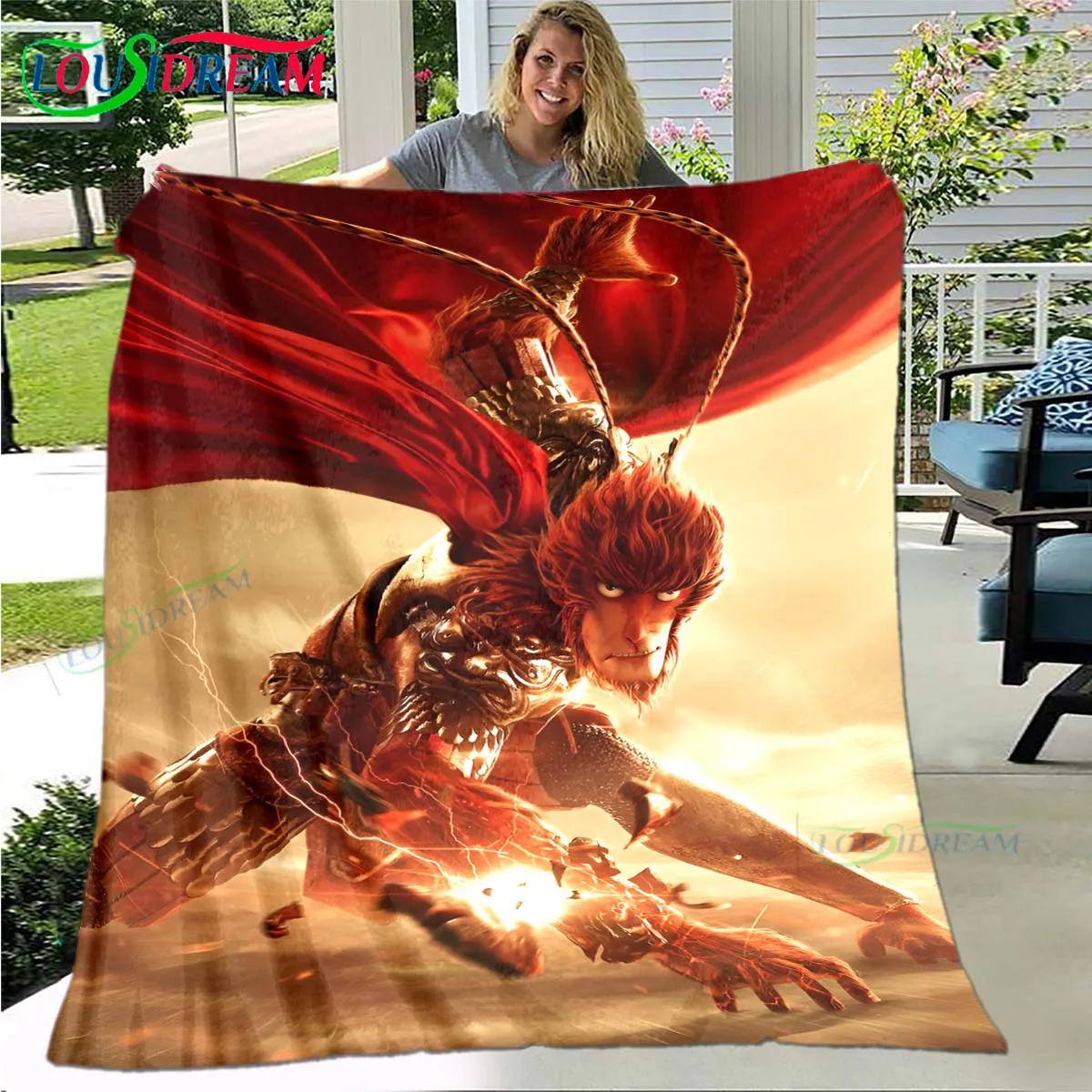 

Role The Monkey King Printed Four Seasons Blanket Sofa Cover Travel Bed Plush Blanket Travel Office Break Blanket Birthday Gift