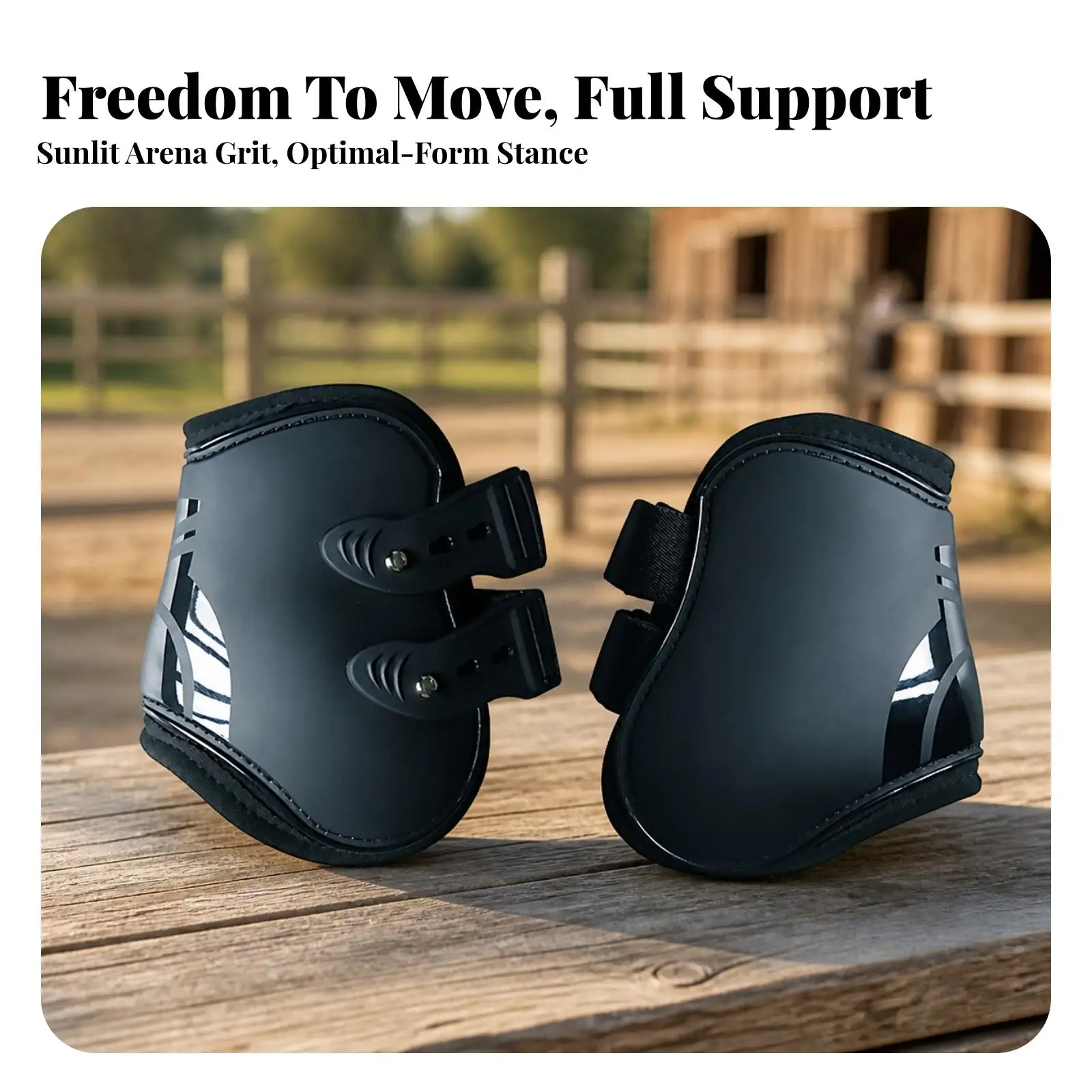 Hard-Shell Horse Fetlock Boots Safeguarding Hind Leg Boots Padded Tack Secure