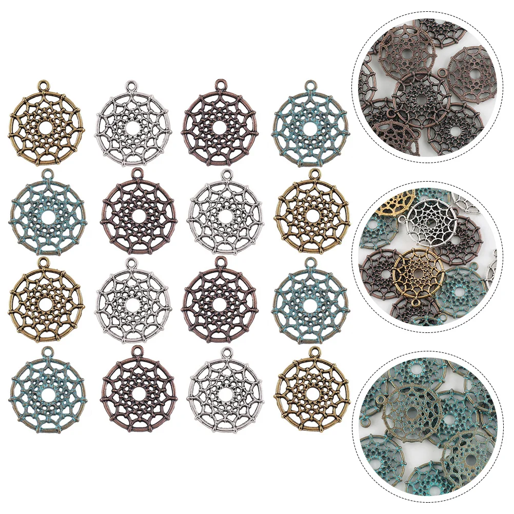 

50pcs Dreamcatcher Dangle Earring Charms Pendant Alloy Jewelry Making Supplies Girls DIY Charm Necklace Bracelets