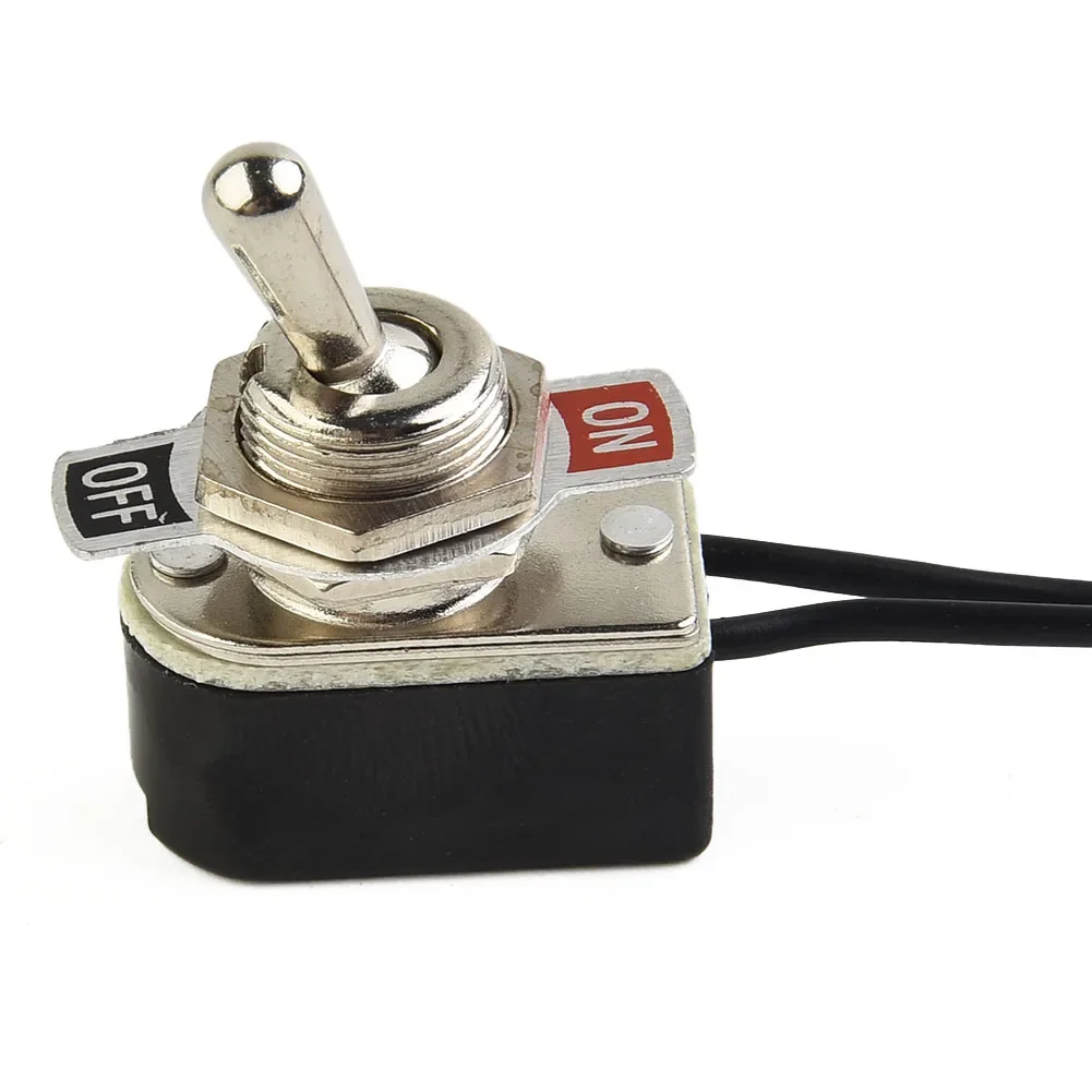 SPST 6A Toggle Switch Rocker SPST Contacts Switch Toggle With Wire Switch 12mm Cutout 1PCS 6A/125V Black+Silver