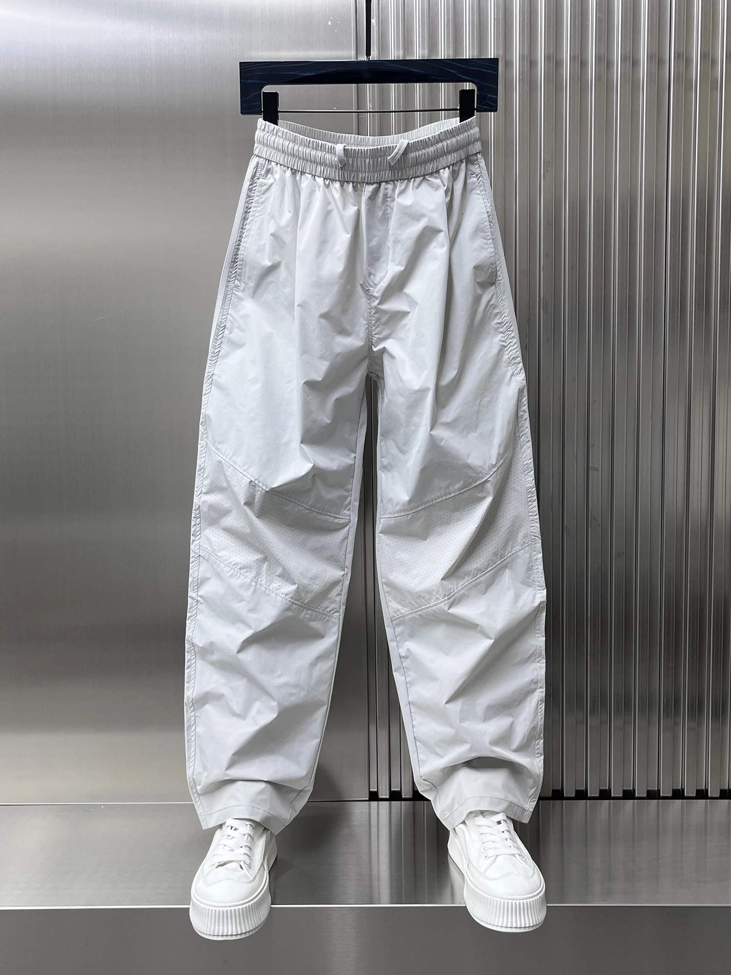 

Мужские летние тонкие прямые брюки American Sle Casual: молодежные, с лоскутным дизайном, свободного кроя, дышащие, быстросохнущие, длинные.