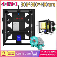 Zonestar Z9V5MK6 4 Extruders 3D Printer, 4 in 1 out Color-Mixing, Auto Leveling, 32Bit Mainboard, 4.3 inch LCD Screen