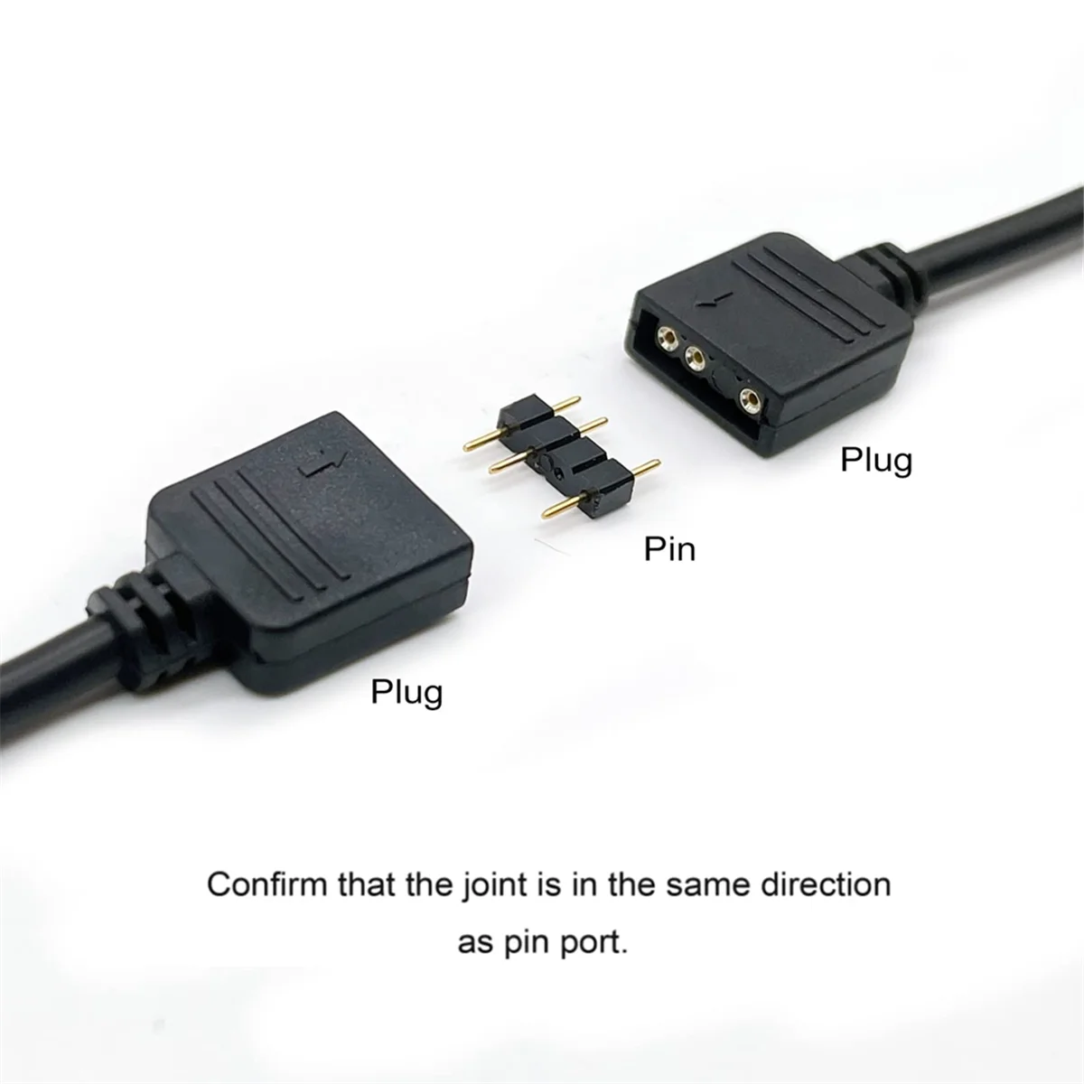 AAAE 2Pcs ARGB Splitter Cable, 1-to-4 Female to Female 5V 3 Pin Addressable RGB Splitter Extension Cable ARGB LED Sync Cable