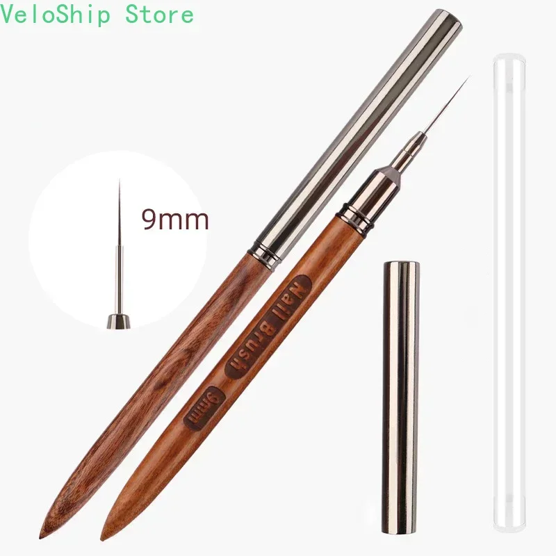 Pincel delineador para uñas con mango de madera, profesional, DIY, herramienta de dibujo, líneas precisas, rayas, pintura floral, para gel UV, salón de belleza 4