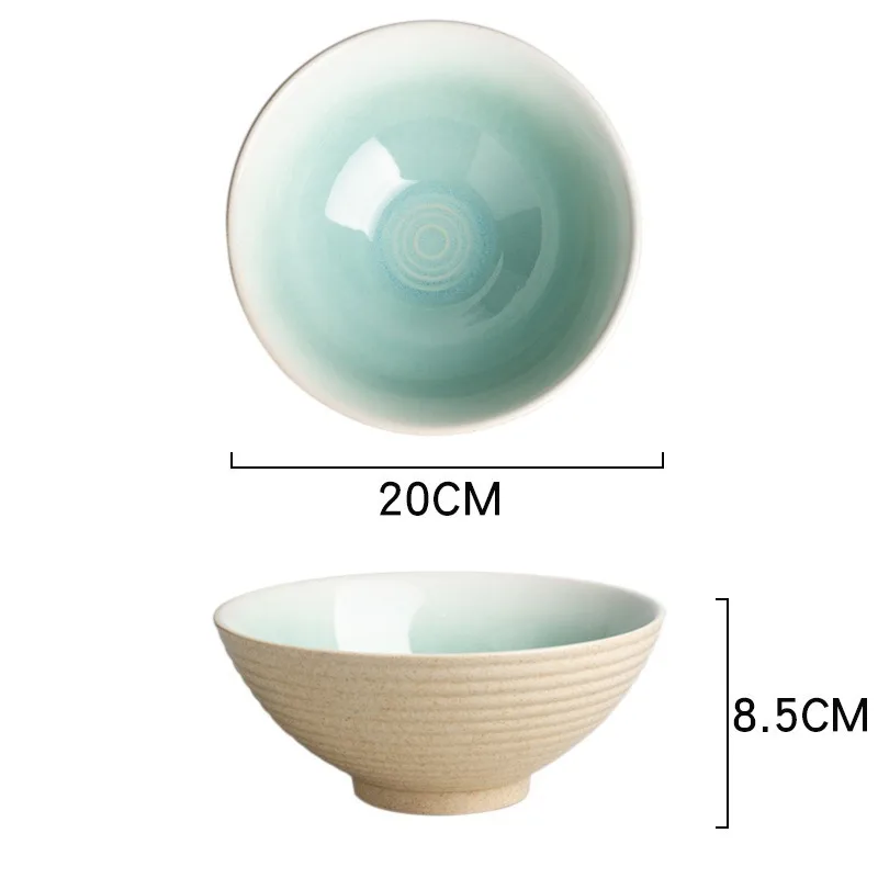 Ceramic Japanese Tableware Lamian Noodles Bowl Noodle Soup Bowl Kiln Glazed Bowl Restaurant Bamboo Hat Bowl
