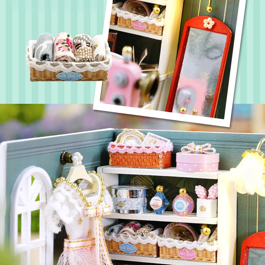 مجموعة نماذج منزلية "Happiness Studio" خشبية ثلاثية الأبعاد من OUZEY - مجموعة حرفية مصغرة مبتكرة، هدية ديكور مكتب منزلي للمراهقين #2