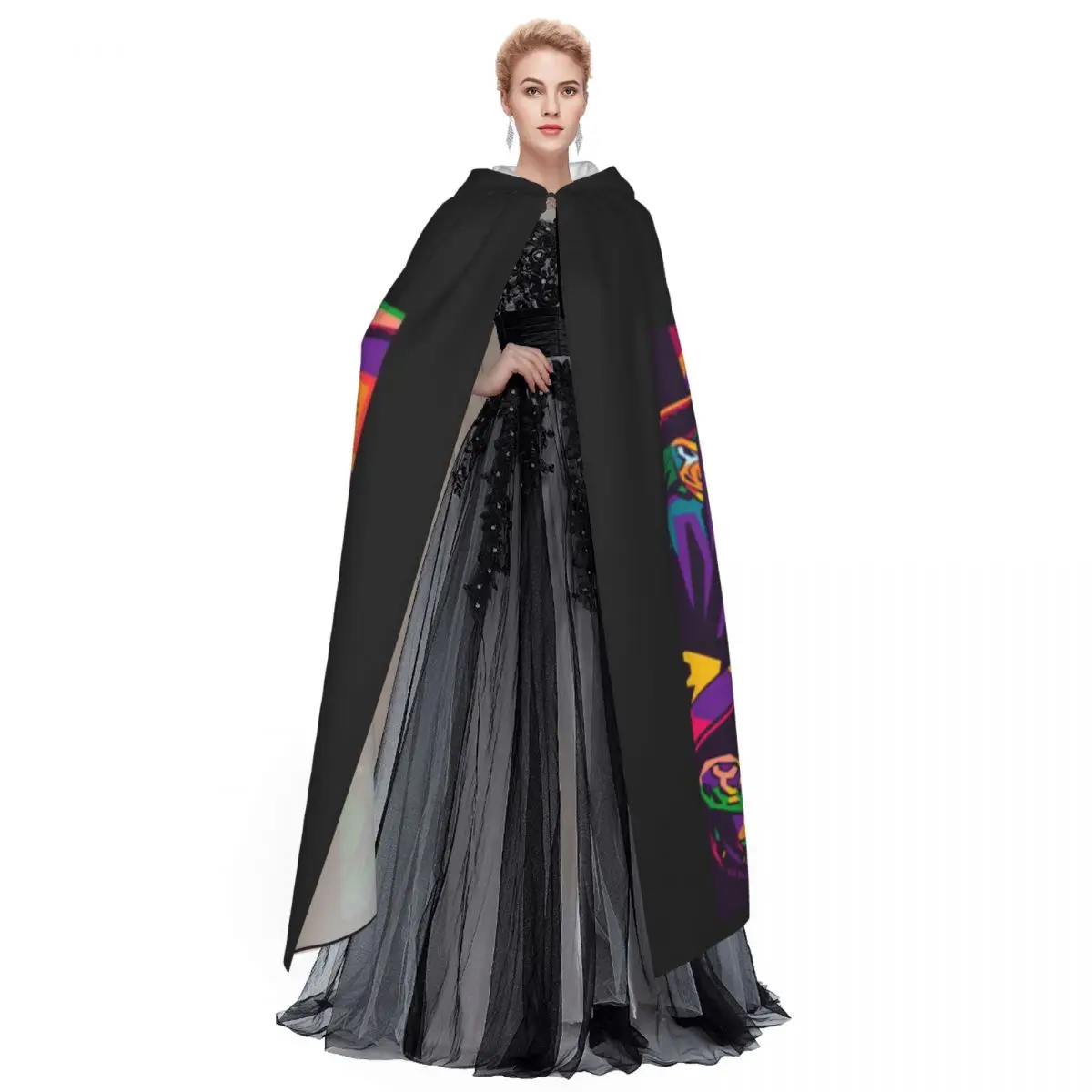 Ace Valentine By Inkylids Gorillaz عباءة طويلة بقلنسوة الساحرة في القرون الوسطى زي كيب الهالوين مصاص دماء الكبار للجنسين