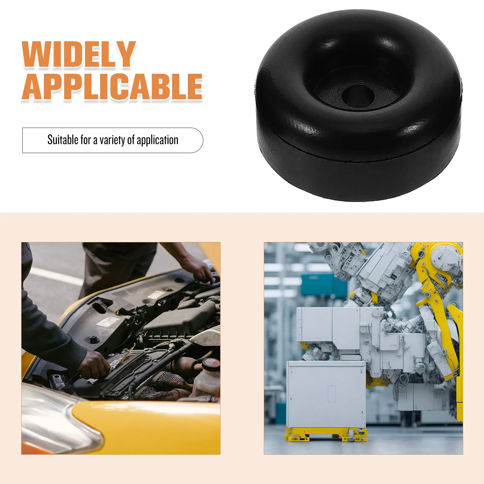 4Pcs Rubber Bumper Pads Wear-Resistant Anti-Collision Stoppers for Walls Trailer Door Washer Vibration Absorbing Mat
