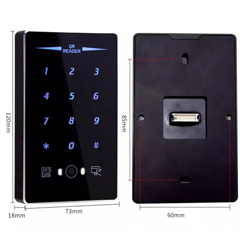 Smart QR Code Reader Waterproof IP68 IC Card 13.56M Support Wg Format /USB /RS485/RS232 Output Connect To Access Control System