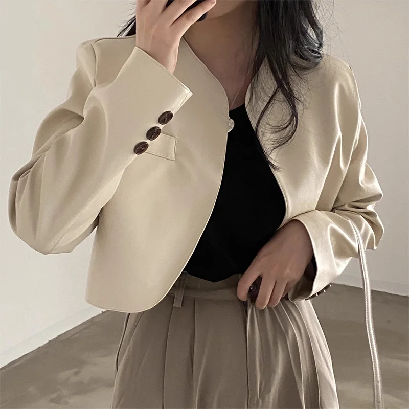 

Шикарное винтажное украшение на пуговицах све, свободное пальто из искусственной кожи, длинное пальто из искусственной кожи для женщин, водонепроницаемое пальто для поездок на работу, ...