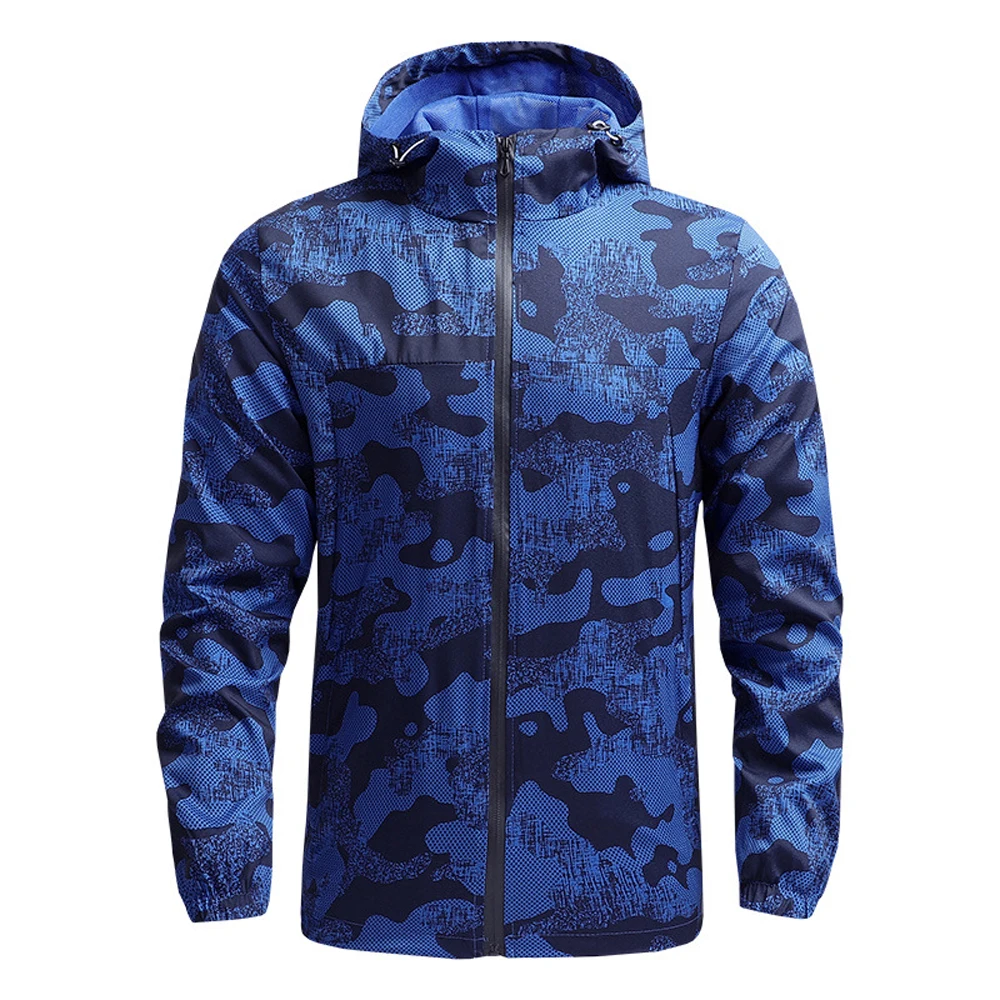 Spring Men's Mountain Hiking Jackets Outdoor Quick Dry Men Camo Sports Windbreaker Hooded Coats Mans Windproof Zipper Jackets
