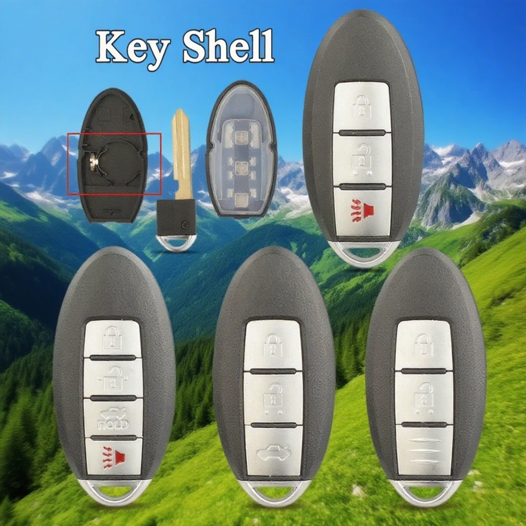 

jingyuqin 2/34/ Buttons Remote Key Shell For Nissan Cube Juke Versa Note X-Trail Qashaqai Sunny Juke Altima TIIDA Murano Maxima