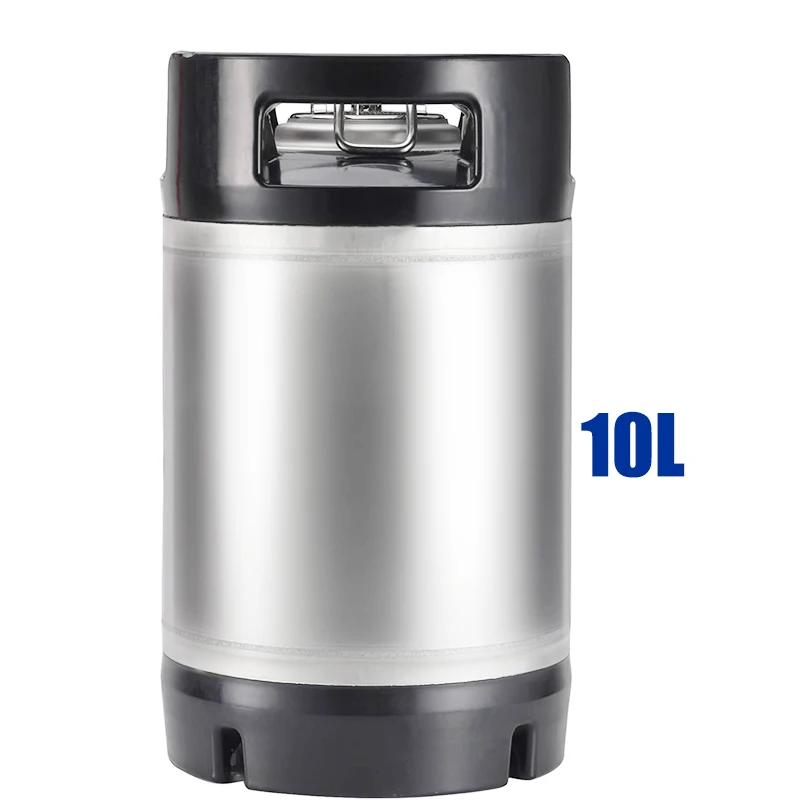 

New 10L Ball Lock Keg Stainless Steel Beer Keg With Rubber Handle 2.5 Gallon Soda Keg Corny Keg For Beer Brewing