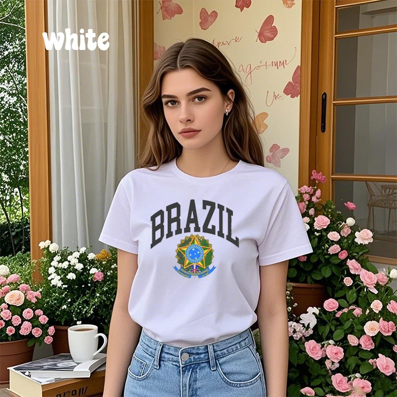 

Brazil Holiday Jersey Flag Fan Football Independence Shirt New Summer Short-sleeved Round-neck Tshirt Launched Casual Cotton Top