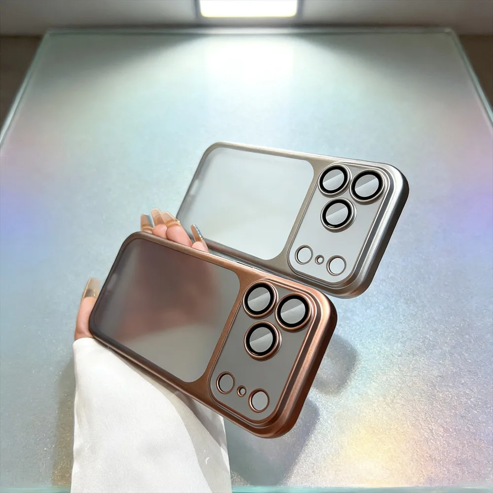 Luxuriöse Ultra-Slim Plating Matte Soft-Hülle für iPhone 17 18 16 15 14 13 12 11 Pro Max mit Kameraschutz, mattierte stoßfeste Abdeckung – Detail 1