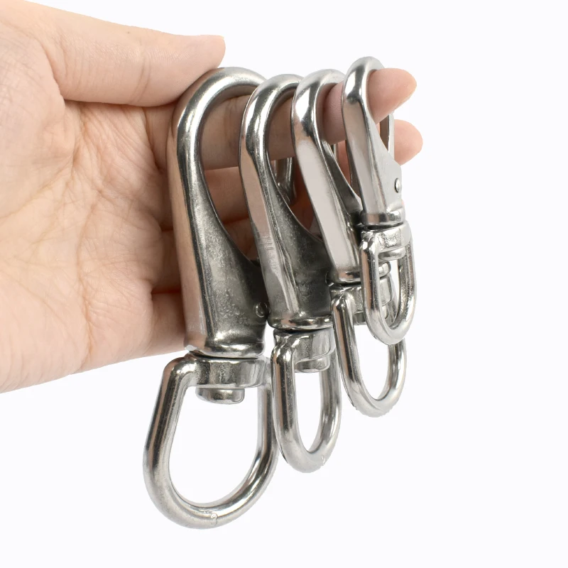 

Meetee 1-5Pcs 69-118mm Stainless Steel Buckle Rotating Lobster Buckles Spring Hook Outdoor Camping Connect Clasp DIY Accessories